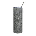 20oz Stainless Steel Tumbler – Gray Marble Swirl Insulated Travel Cup by Printify, showcasing a stunning gray swirl design. This insulated coffee cup is perfect for everyday use, making it an ideal gift for her or him. Its sleek profile and modern aesthetics elevate any office tumbler collection, while its durable stainless steel construction ensures lasting value. Perfect for those who appreciate stylish, metallic drinkware, this skinny tumbler is your go-to insulated cup for both hot and cold beverages.