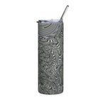 20oz Stainless Steel Tumbler – Gray Marble Swirl Insulated Travel Cup by Printify, showcasing a stunning gray swirl design. This insulated coffee cup is perfect for everyday use, making it an ideal gift for her or him. Its sleek profile and modern aesthetics elevate any office tumbler collection, while its durable stainless steel construction ensures lasting value. Perfect for those who appreciate stylish, metallic drinkware, this skinny tumbler is your go-to insulated cup for both hot and cold beverages.
