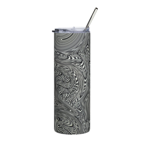 20oz Stainless Steel Tumbler – Gray Marble Swirl Insulated Travel Cup by Printify, showcasing a stunning gray swirl design. This insulated coffee cup is perfect for everyday use, making it an ideal gift for her or him. Its sleek profile and modern aesthetics elevate any office tumbler collection, while its durable stainless steel construction ensures lasting value. Perfect for those who appreciate stylish, metallic drinkware, this skinny tumbler is your go-to insulated cup for both hot and cold beverages.