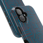 Impact Resistant iPhone 17 Case, Teal Geometric MagSafe Dual-Layer Protection