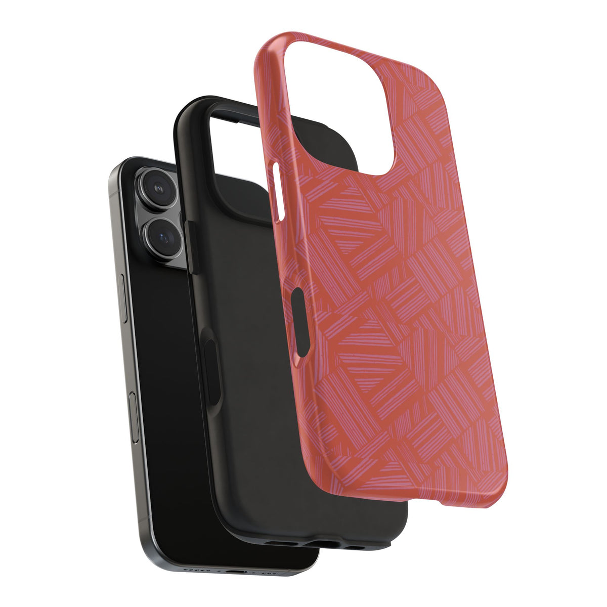 Tough Phone Case — Geometric Coral Pattern Protective Cover, shockproof iphone 18 pro case featuring a flexible shock-absorbing liner