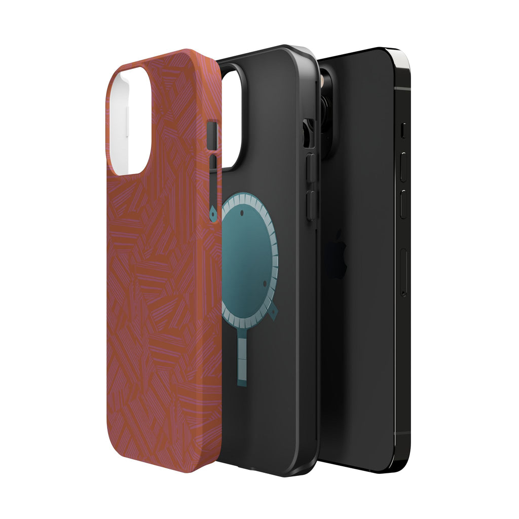 Protective iPhone 18 Pro Max Case With Terracotta Geometric MagSafe Impact Resistance