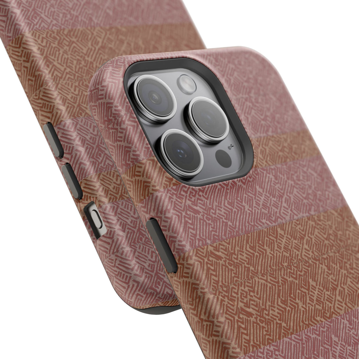 Striped Leather-Texture Magnetic Phone Case — Impact-Resistant iPhone Cover, premium product wireless charging iphone 18 pro max case