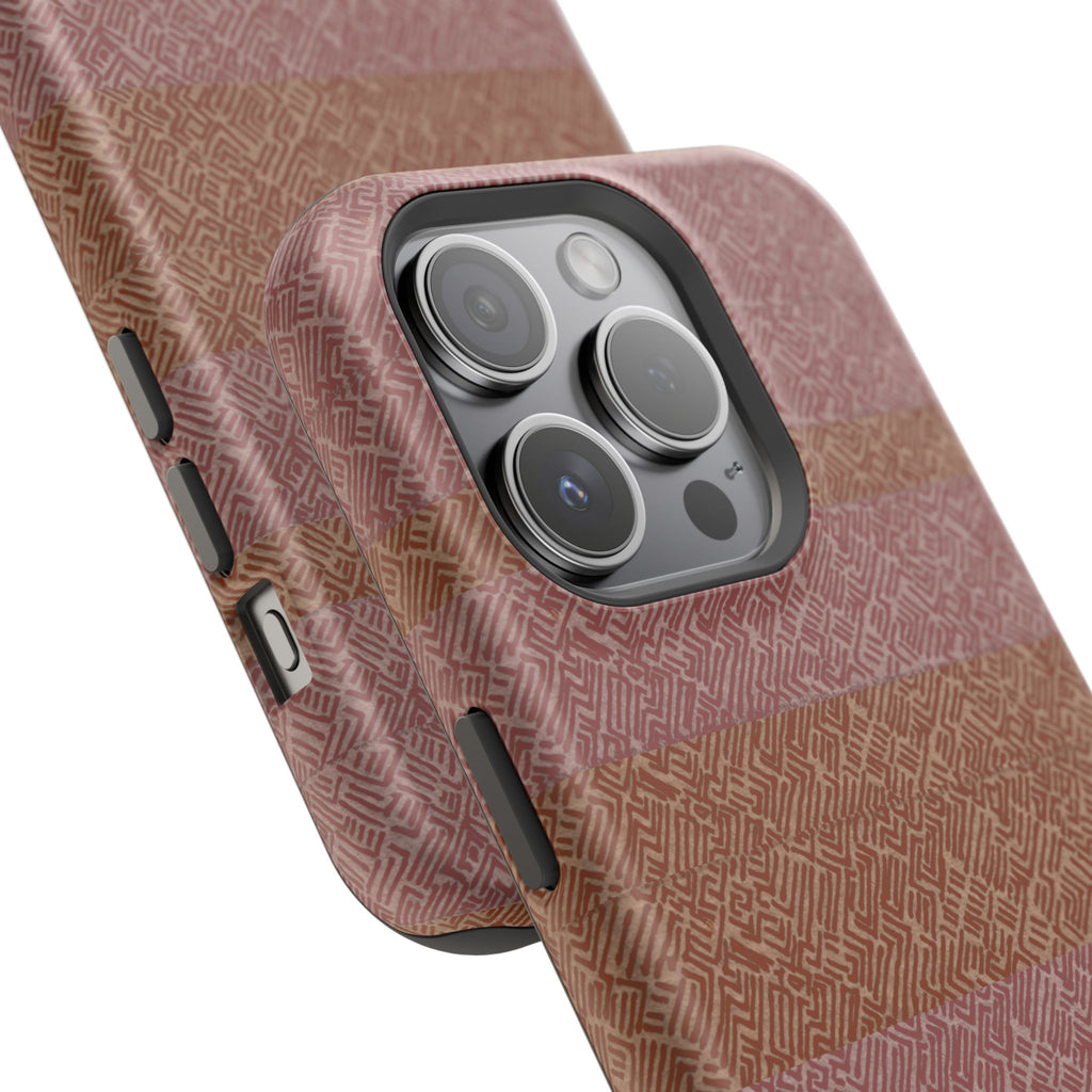 Striped Leather-Texture Magnetic Phone Case — Impact-Resistant iPhone Cover, slim striped wireless charging iphone 18 pro max case