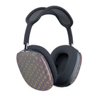 AirPods Max Case — Purple Houndstooth Luxe Shell Cover featuring a unique purple and gold woven design, showcasing the elegant style of this scratch-resistant AirPods case.