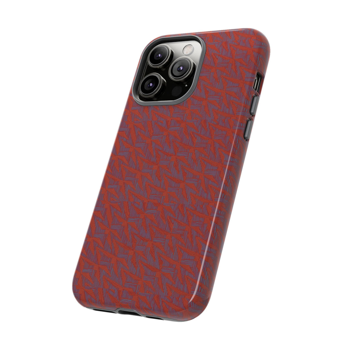 Wireless Charging iPhone 17 ProMax Case – Rugged Red Pebble Texture Shockproof Cover
