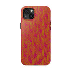 Tough Phone Case — Vibrant Tropical Herringbone Pattern, impact resistant iphone 17 case with protective triple camera opening