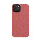 Tough Phone Case — Geometric Coral Pattern Protective Cover, shockproof iphone 18 pro case shown in a clean rear view