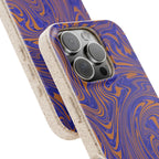 Biodegradable iPhone 17 Case – Purple Orange Marble Swirl Eco-Friendly Protection