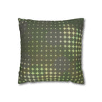 Green Retro Dot Pattern Pillowcase — Spun Polyester Square Pillow Cover showcasing a vintage-inspired design with faded olive and moss tones in a dot-grid pattern.