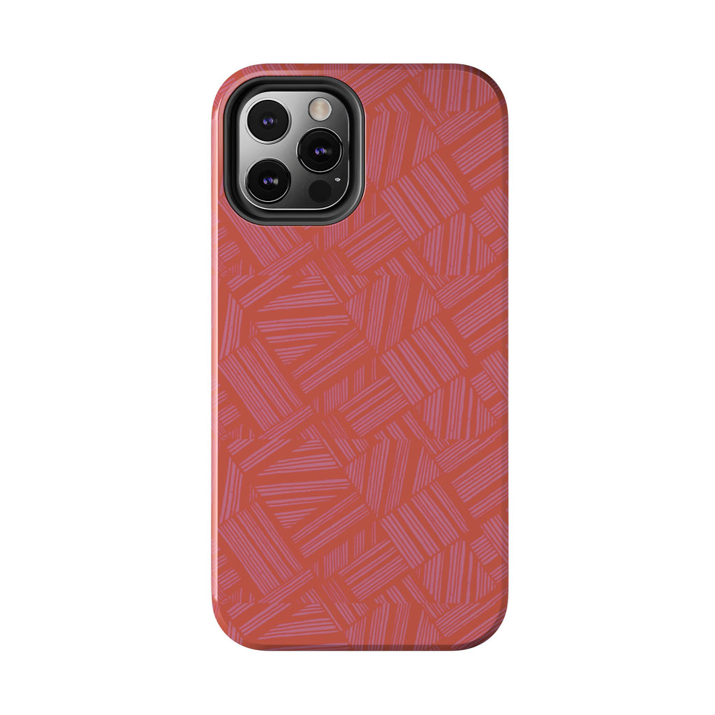 Tough Phone Case — Geometric Coral Pattern Protective Cover, shockproof iphone 18 pro case with reinforced camera border