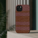 Striped Leather-Texture Magnetic Phone Case — Impact-Resistant iPhone Cover, wireless charging iphone 18 pro max case with button covers