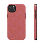 Tough Phone Case — Geometric Coral Pattern Protective Cover, shockproof iphone 18 pro case with shock-absorbing inner bumper