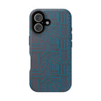 Impact Resistant Phone Case-20% OFF Entire Order, And Free Shipping, Teal Geometric MagSafe phone cover shown from the rear; impact resistant iphone 17 case-20% OFF Entire Order, and Free Shipping.