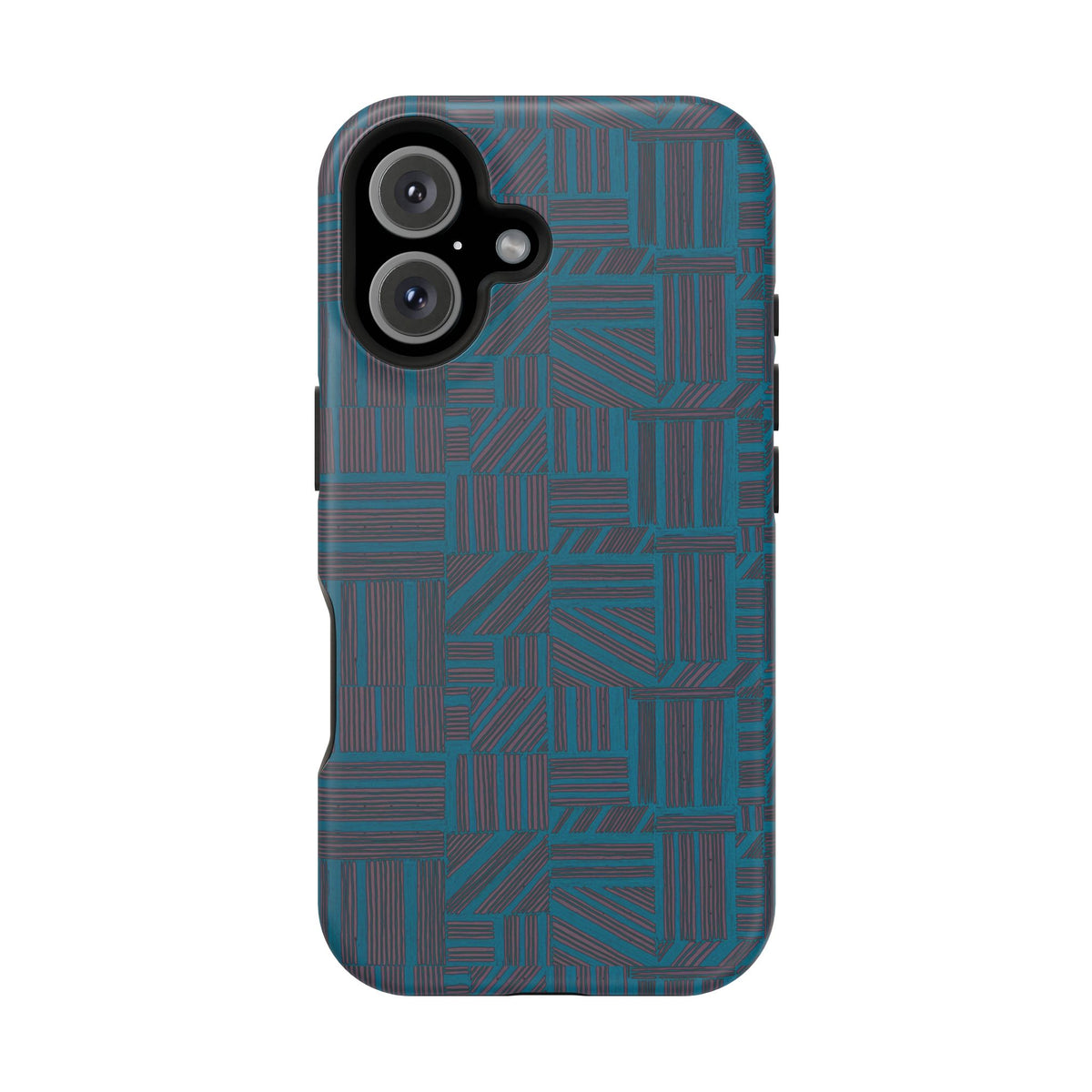 Impact Resistant Phone Case-20% OFF Entire Order, And Free Shipping, Teal Geometric MagSafe phone cover shown from the rear; impact resistant iphone 17 case-20% OFF Entire Order, and Free Shipping.