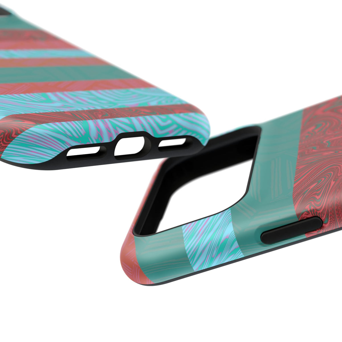 Fractyl MagSafe Compatible iPhone 18 Pro Max Case, Teal Coral Impact-Resistant Magnetic Cover