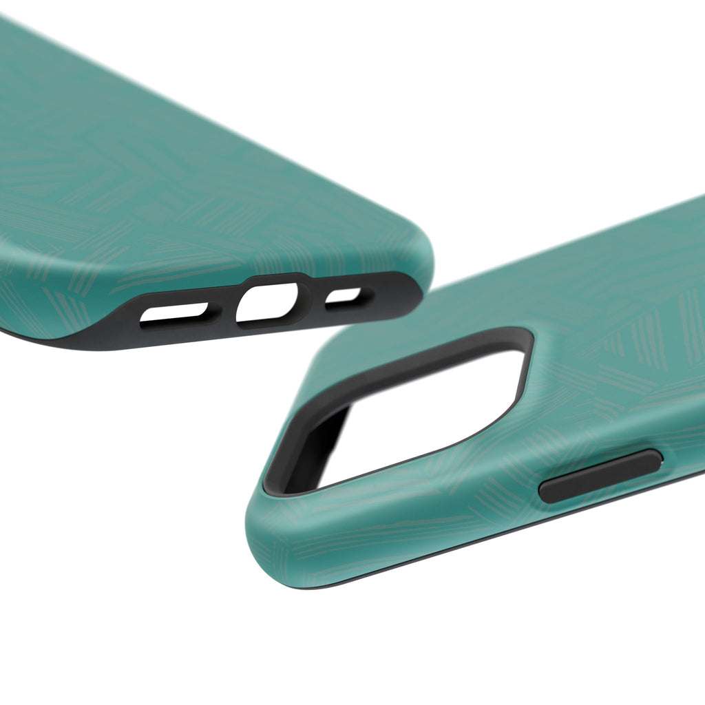 Magnetic iPhone 17 Pro Case – Teal Geometric MagSafe® Impact-Resistant Cover