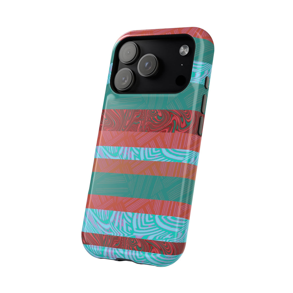 Fractyl MagSafe Compatible iPhone 18 Pro Max Case, Teal Coral Impact-Resistant Magnetic Cover