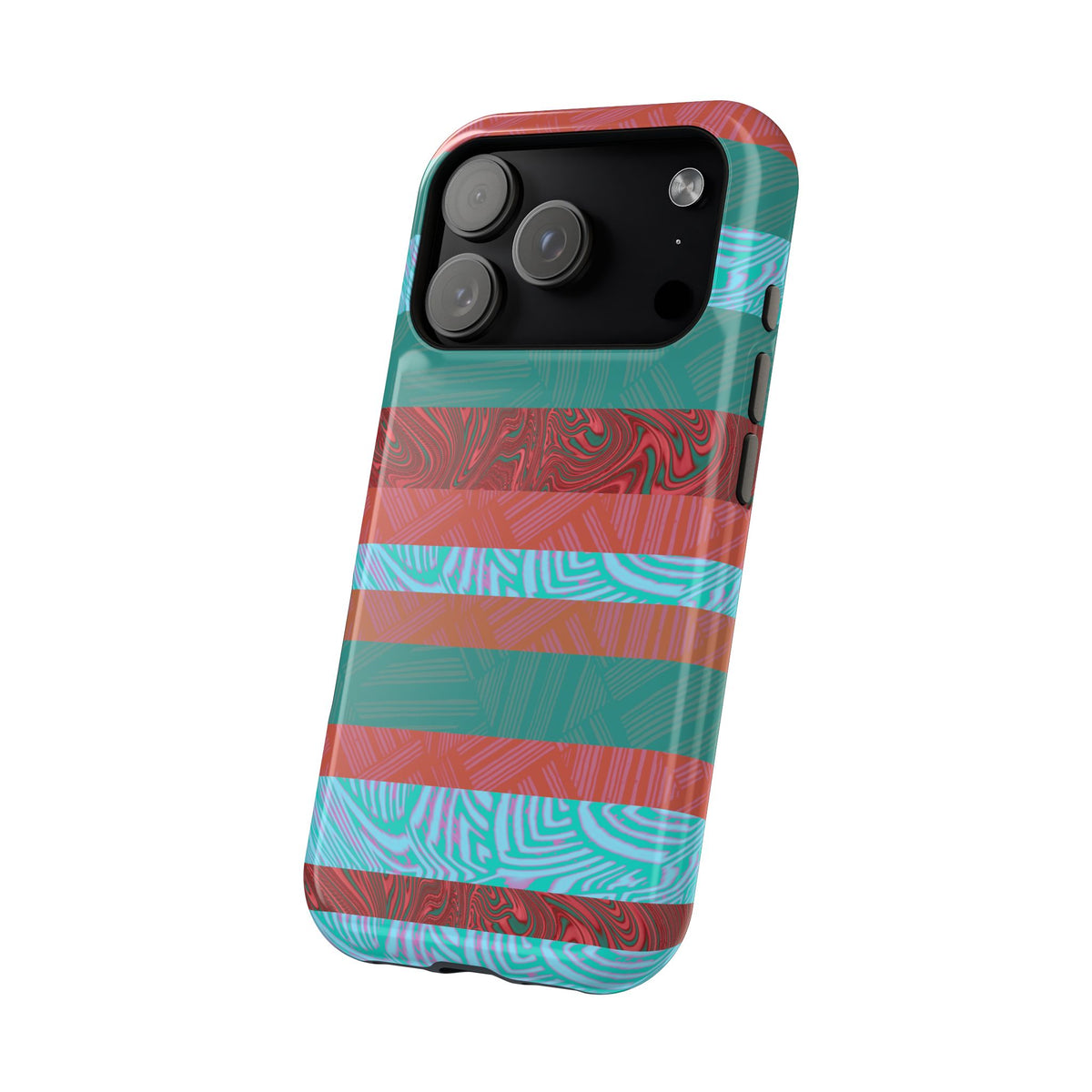 Fractyl MagSafe Compatible iPhone 18 Pro Max Case, Teal Coral Impact-Resistant Magnetic Cover