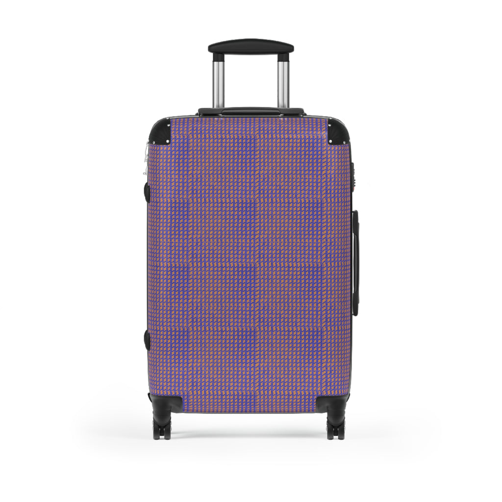 Purple Houndstooth Carry-On Suitcase — Retro Pattern Luggage for Travel