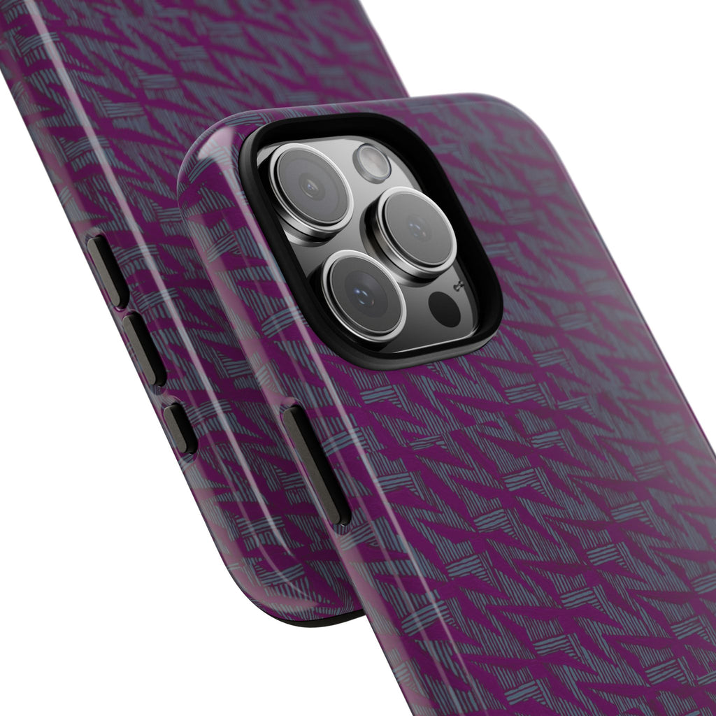 Shockproof Iphone 17 Pro Cover, Purple Geometric Dual-Layer TPU Case, UV-Protected