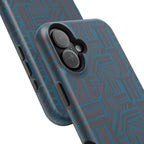 Impact Resistant iPhone 17 Case, Teal Geometric MagSafe Dual-Layer Protection