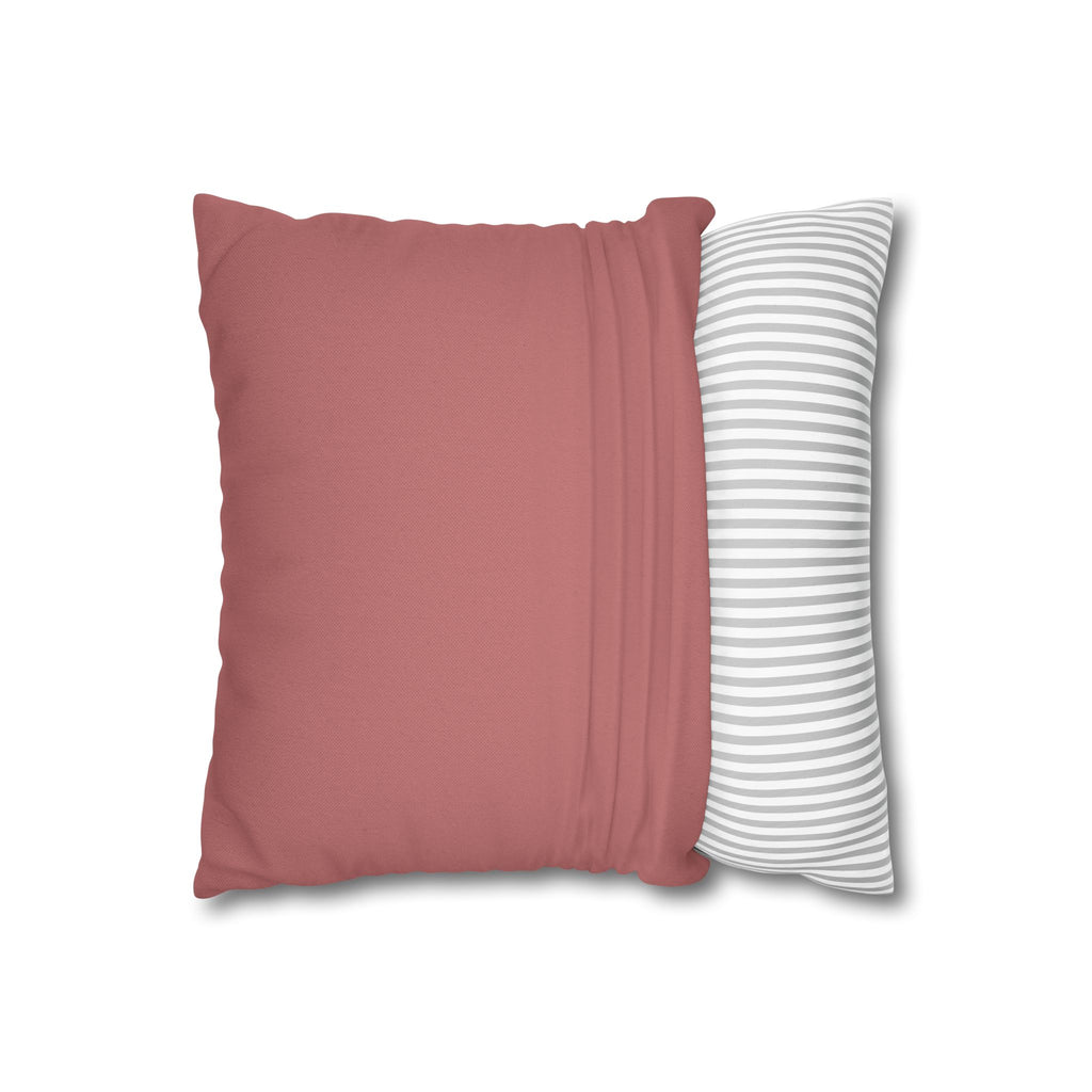 Retro Pink Dot Pattern Pillowcase — Spun Polyester Square Pillow Cover
