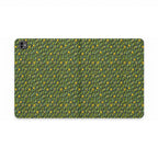 Green Botanical Pattern Tablet Folio Case, a vegan leather tablet case featuring a detailed green woodland pattern and protective tablet cover