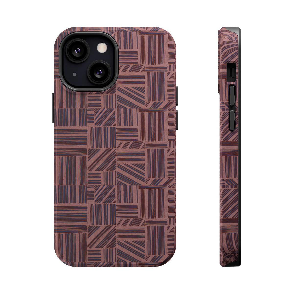 MagSafe Impact Resistant Phone Case - Geometric Brown Pattern, Dual-Layer Protection, precision-fit phone cover; impact resistant iphone 17 pro max case