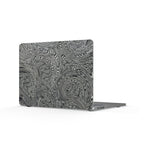 Gray Marble Swirl MacBook Case — Matte Abstract Laptop Cover featuring a dynamic swirl of gray tones, capturing the essence of a chic matte laptop cover that combines style and functionality.