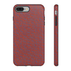 Red Pebble Texture Tough Phone Case — Rugged Shockproof iPhone Cover, wireless charging iphone 17 promax case featuring full-coverage red pebble texture
