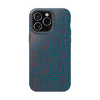Impact Resistant Phone Case-20% OFF Entire Order, And Free Shipping, Teal Geometric MagSafe triple-lens phone case front view; impact resistant iphone 17 case-20% OFF Entire Order, and Free Shipping.