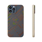 Biodegradable Phone Case — Earthy Geometric Plaid Eco-Friendly Cover, eco friendly phone case product image