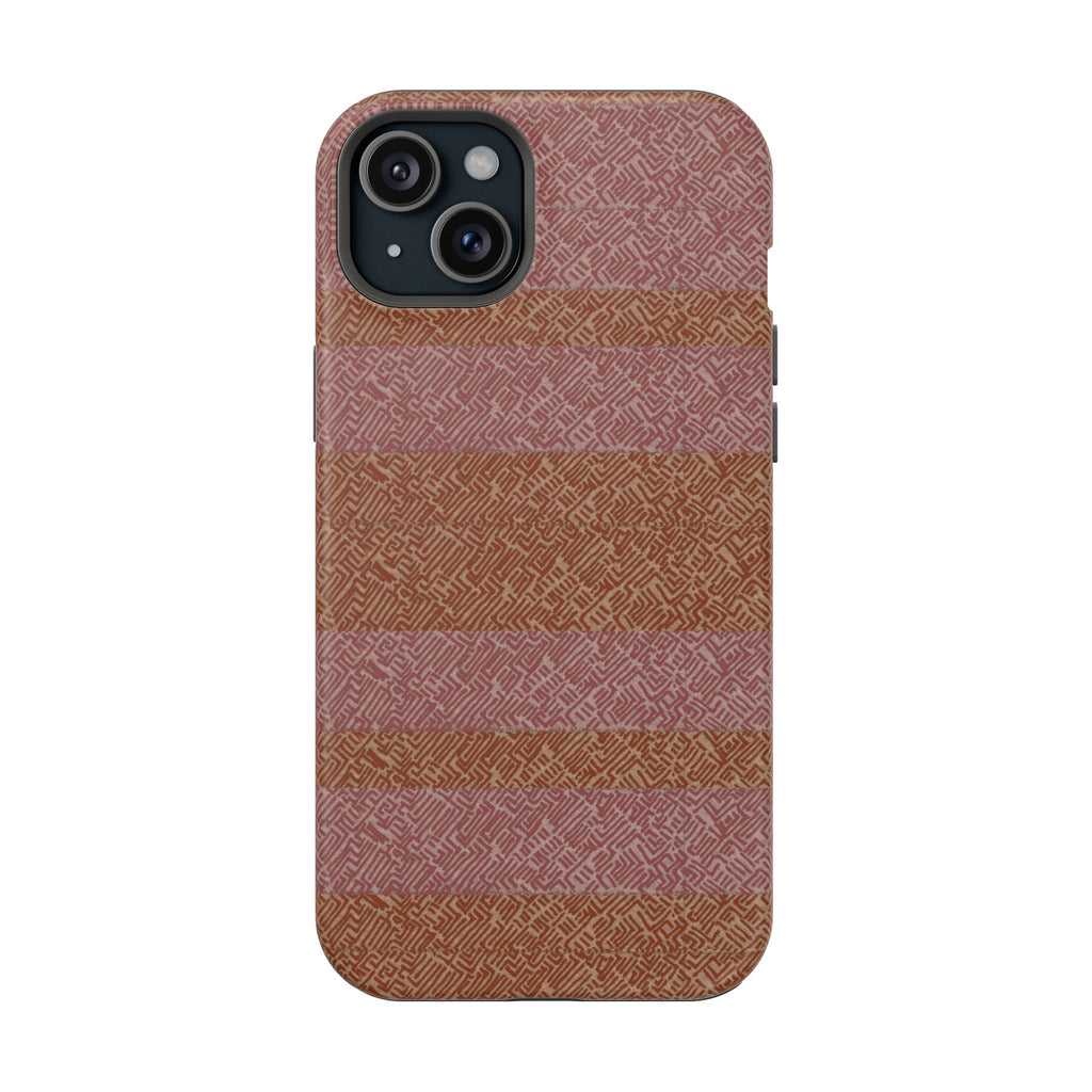 Striped Leather-Texture Magnetic Phone Case — Impact-Resistant iPhone Cover, protective wireless charging iphone 18 pro max case detail