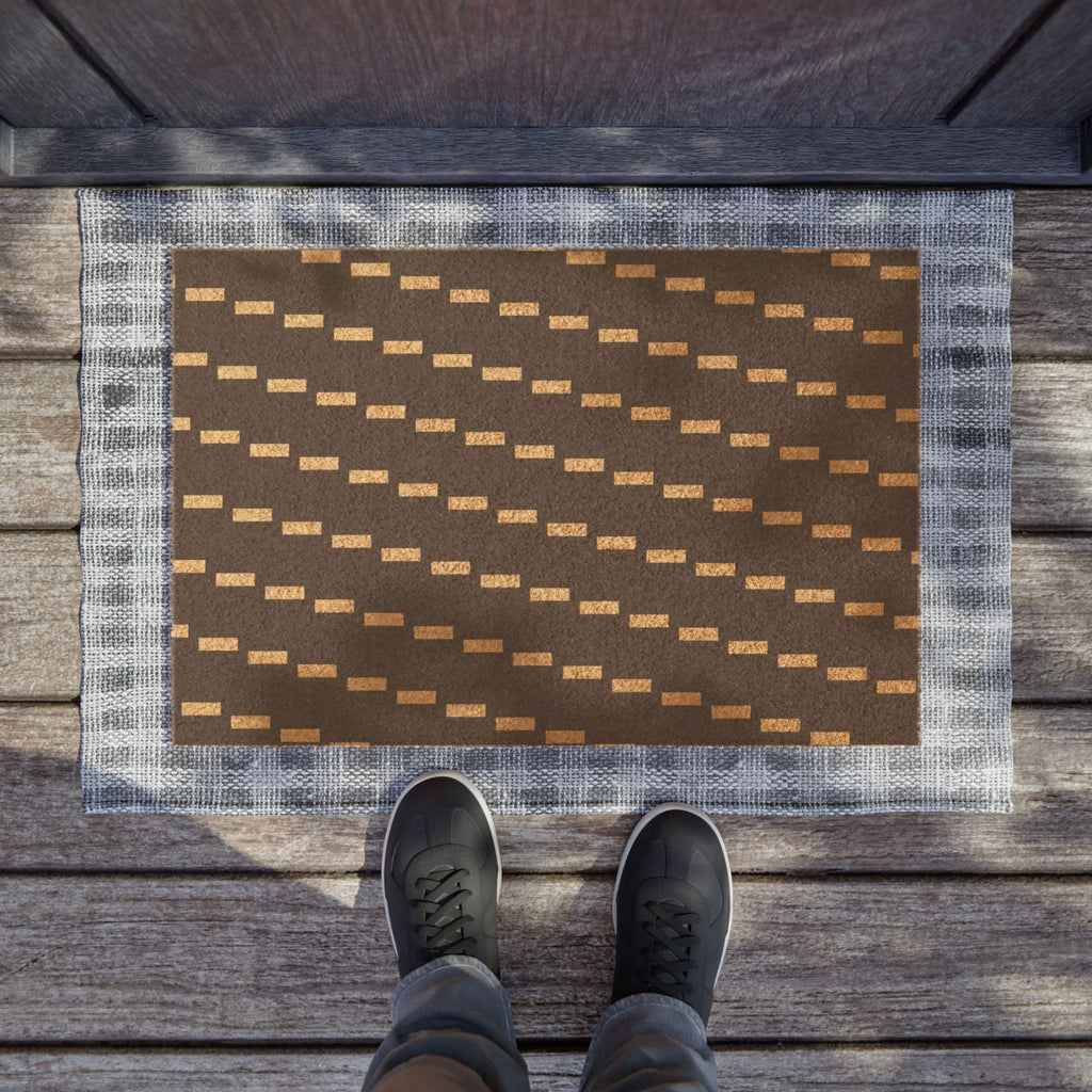 Striped Coco Coir Doormat — Durable Non-Slip Entry Mat