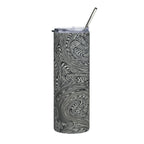 20oz Stainless Steel Tumbler – Gray Marble Swirl Insulated Travel Cup by Printify, highlighted by its beautiful grey swirl design that captivates the eye. This insulated coffee cup is an exemplary gift for her or him, offering functionality and elegance. Use it as an everyday tumbler or in your office tumbler rotation; this stainless steel tumbler ensures your drinks stay warm or cool. Elevate your drinkware collection with this stylish metallic skinny tumbler, perfect for any occasion.
