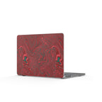 Stylish MacBook Case - Red Marble Swirl Matte Protective Cover showcasing its unique abstract design. Perfect for artists seeking a vibrant accessory, this laptop skin is a great addition to college gear and makes an ideal gift for students or teachers. A trendy tech accessory for work from home setups, embodying a boho vibe.
