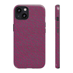 Pink Textured Tough Phone Case — Protective Slim iPhone Cover, durable wireless charging case