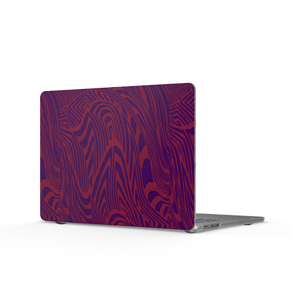 Psychedelic Wave Matte MacBook Case — Purple & Red Swirl Laptop Cover