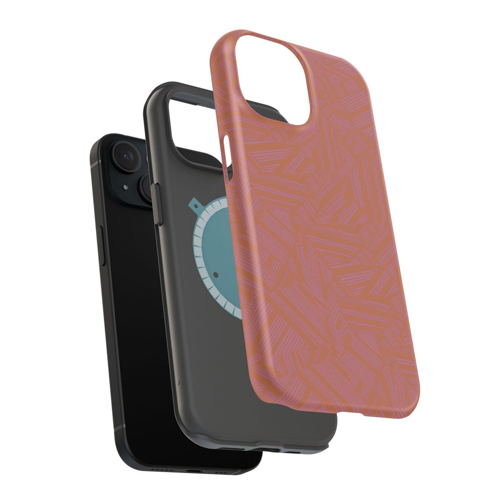 Protective iPhone 18 Pro Max Case With Terracotta Geometric MagSafe Impact Resistance