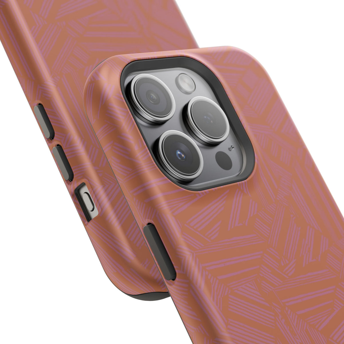Protective iPhone 18 Pro Max Case With Terracotta Geometric MagSafe Impact Resistance