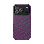 Purple Geometric Tough Phone Case — Protective Slim Phone Cover, back view with precise camera cutout, shockproof iphone 17 pro cover