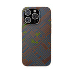 Biodegradable Phone Case — Earthy Geometric Plaid Eco-Friendly Cover, eco friendly phone case product image