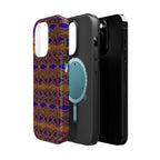 Phone Case — Geometric Tribal Pattern Magnetic Impact-Resistant Case, Fractyl impact resistant iphone 16 pro case shown from the rear with a slim sturdy build.