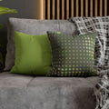 Green Retro Dot Decorative Pillowcase — Spun Polyester Square Throw Pillow Cover
