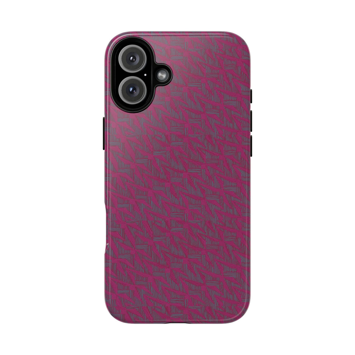 Pink Textured Tough Phone Case — Protective Slim iPhone Cover, durable wireless charging case