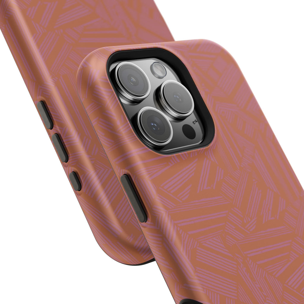 Protective iPhone 18 Pro Max Case With Terracotta Geometric MagSafe Impact Resistance