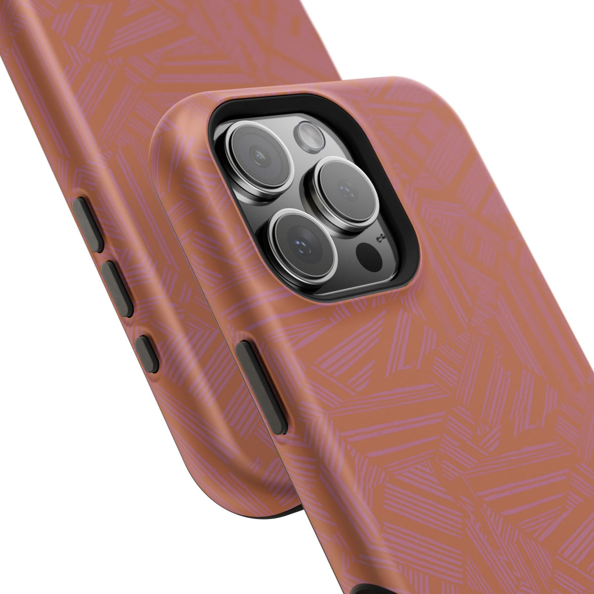 Protective iPhone 18 Pro Max Case With Terracotta Geometric MagSafe Impact Resistance