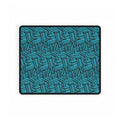 Geometric Teal Desk Mat — Large Patterned Mousepad for Office & Gaming, gaming desk mat featuring a vibrant geometric teal pattern and durable black stitched border