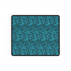Geometric Teal Desk Mat — Large Patterned Mousepad for Office & Gaming, gaming desk mat featuring a vibrant geometric teal pattern and durable black stitched border